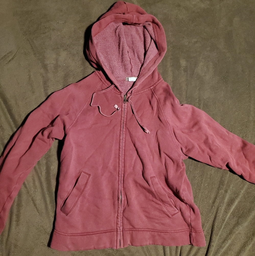 J Crew Maroon hooded jacket.
